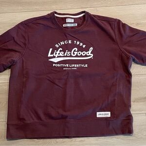 Life Is Good Men’s Burgundy Sweatshirt